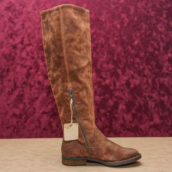 Born Borman Womens Brown Distressed Leather Knee High Boots 7.5M - Picture 4 of 8